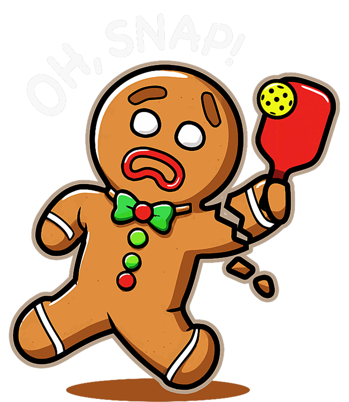 Oh Snap Funny Gingerbread Man Playing Pickleball T-Shirt