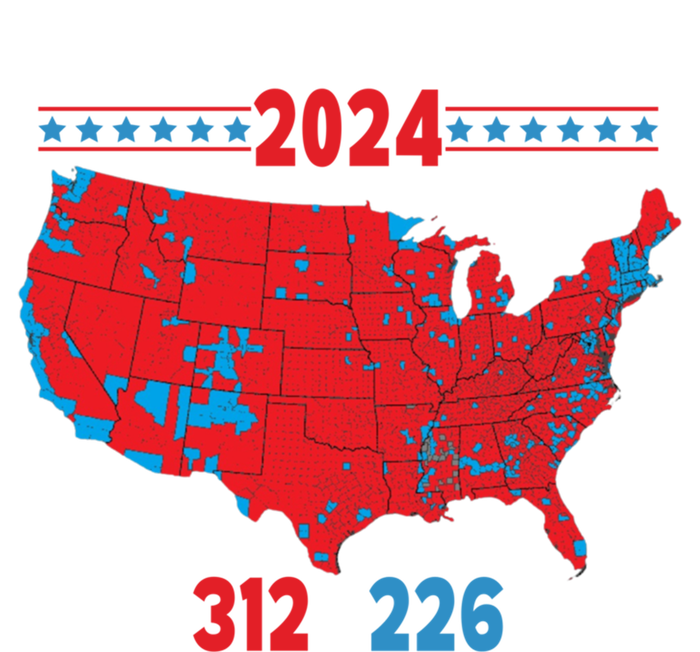 2024 Electoral Map Trump 312 Red 2024 Election Results Map Gift Poster