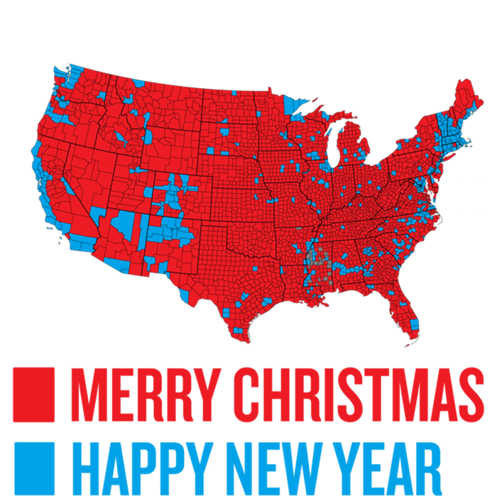 Accurate Election Map Merry Christmas Happy New Year Trump Gift T-Shirt