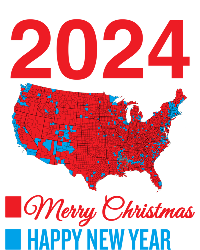 Accurate Election Map Merry Christmas Happy New Year Trump Gift T-Shirt