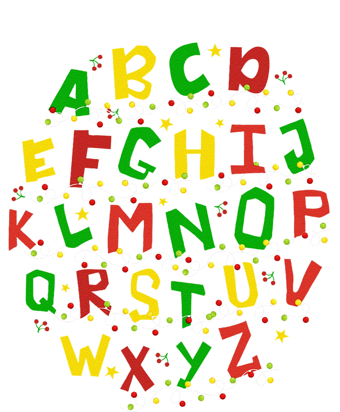 Christmas Lights Alphabet Student Learning Abc Teacher Xmas T-Shirt