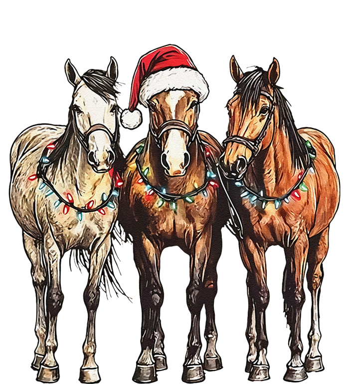 Trio Of Horses Christmas Horse Cowboy Xmas Western Country T-Shirt