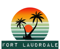 Fort Lauderdale Sunset Palm Trees Beach Cooling Performance Long Sleeve Crew