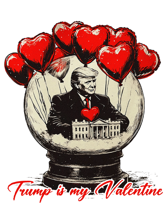 Trump Is My Valentine Retro Valentine Snow Globe White Heart T-Shirt