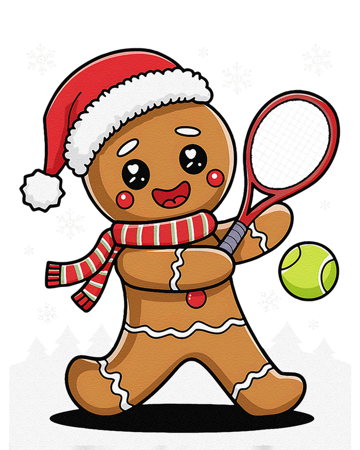 Gingerbread Man Christmas Tennis Ball Player Lover Xmas T-Shirt