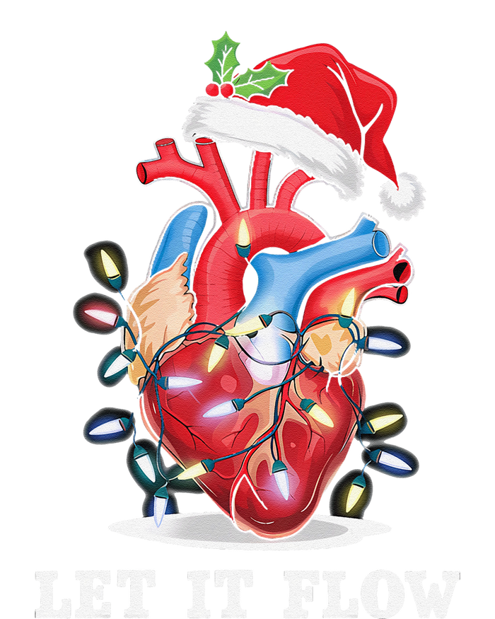 Funny Let It Flow Anatomy Heart Cardiac Nurse Santa Hat Xmas T-Shirt