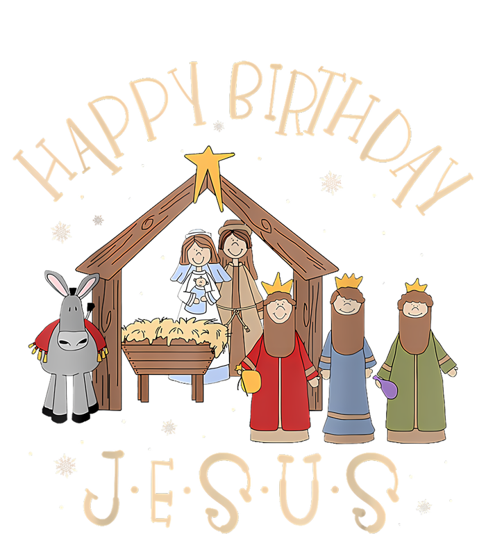 Nativity Happy Birthday Jesus Christmas Nativity Christian T-Shirt