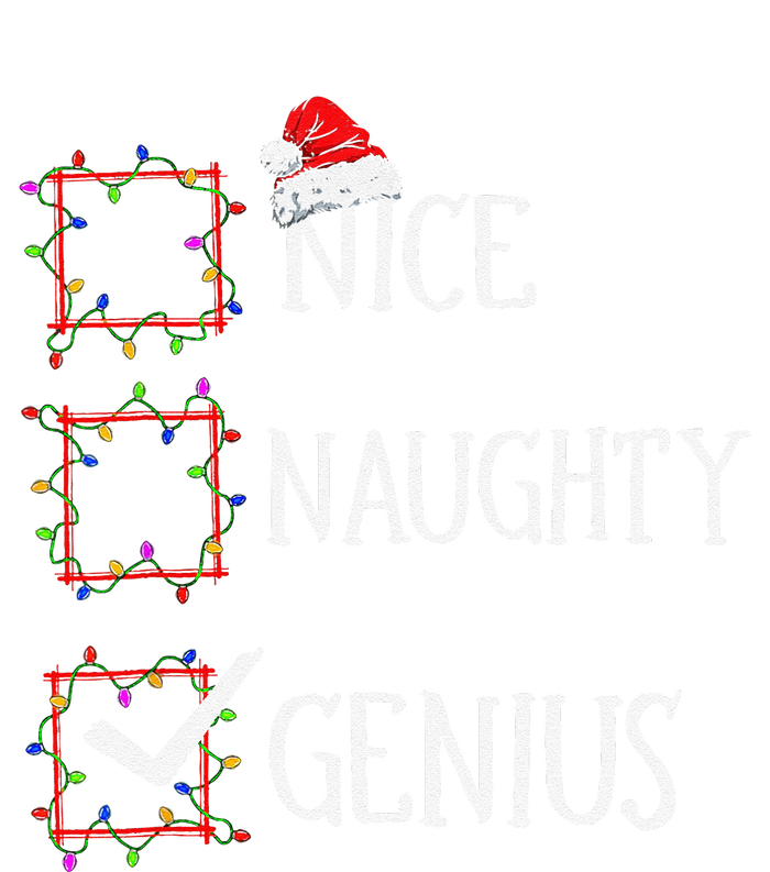 Funny Nice Naughty Genius Christmas List Xmas Santa Claus T-Shirt