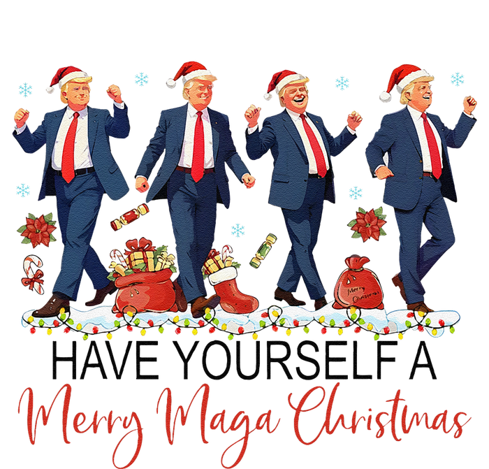 Santa Trump Have Yourself A Merry Maga Christmas Xmas Funny Tall Long Sleeve T-Shirt