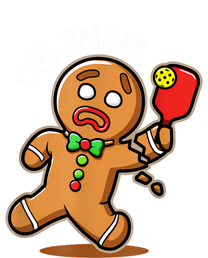 Oh Snap Funny Gingerbread Man Playing Pickleball 7-Panel Snapback Hat