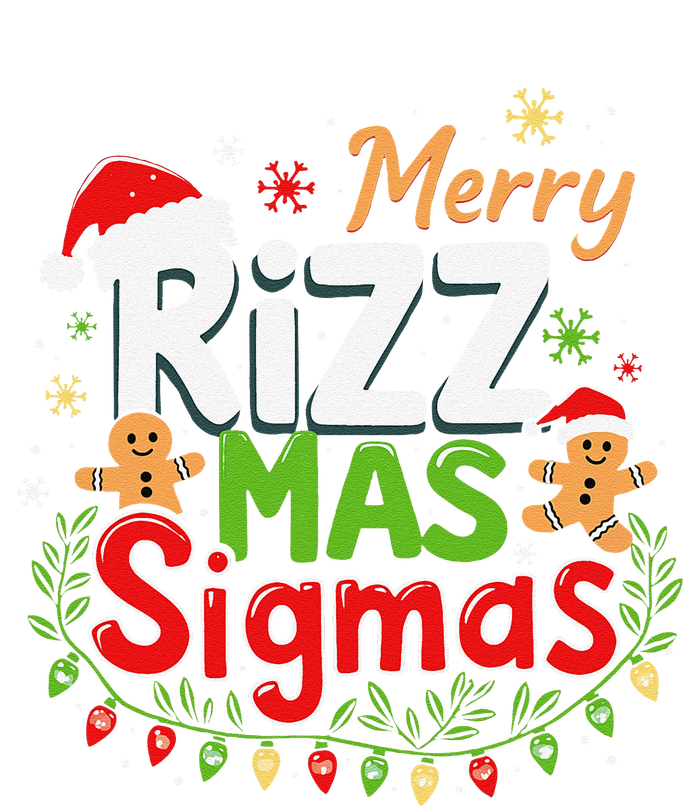 Merry Rizz Mas Sigmas Santa Hat Christmas Lights Gingerbread T-Shirt