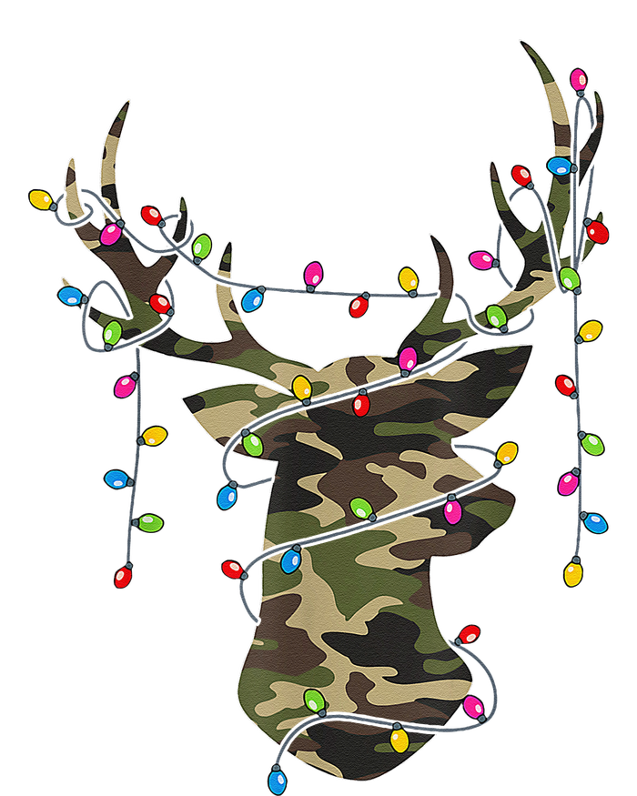 Christmas Holiday Camo Hunting Reindeer Deer Xmas Lights T-Shirt