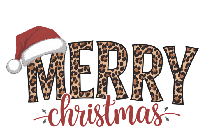 Cute Merry Christmas Leopard Santa Hat Print Xmas Pajamas Gift Bumper Sticker