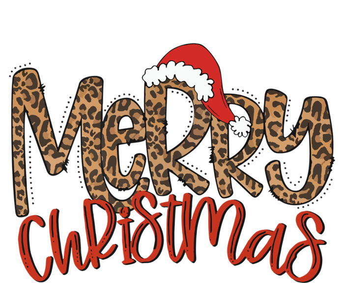 Merry Christmas Leopard Santa Hat Cute Gift T-Shirt