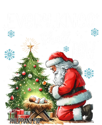 Every Knee Shall Bow Santa Christmas Nativity Scene Xmas Great Gift Kids Long Sleeve Shirt