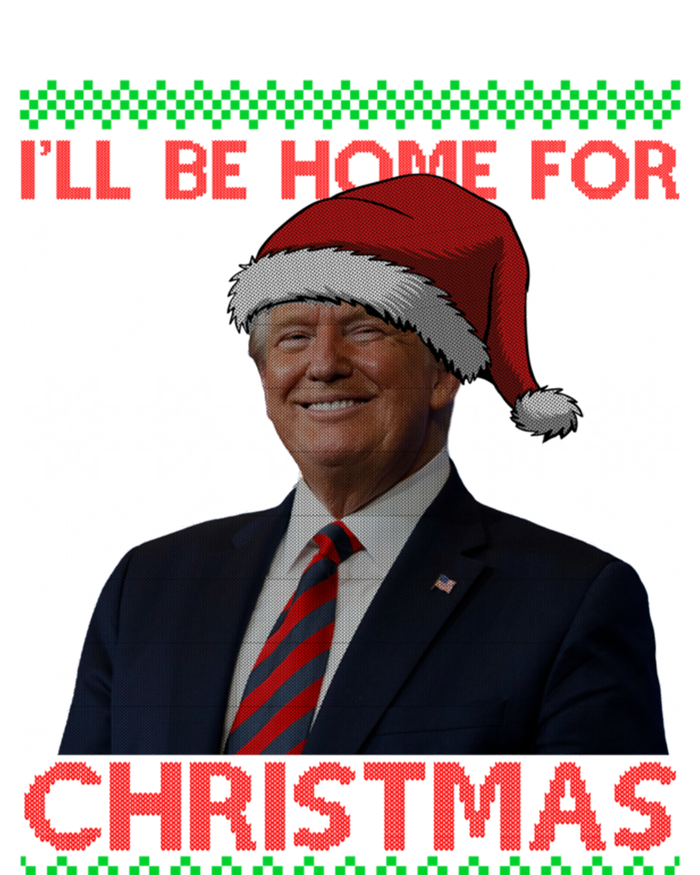 Funny Santa Hat Trump I’Ll Be Home For Christmas Xmas 2024 Gift T-Shirt