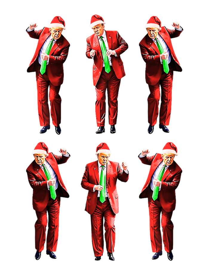 Funny Trump Dancing Around The Christmas Tree Trump Santa Gift T-Shirt