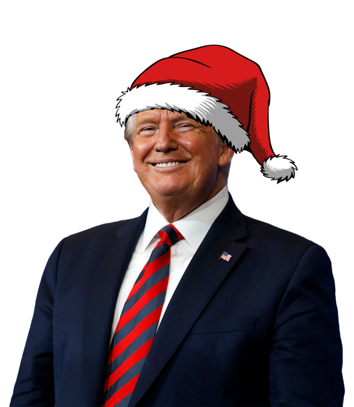 Funny Trump Santa Hat Donald Trump Christmas New Year 2025 Meaningful Gift Women's Racerback Tank