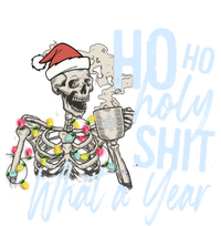 Ho Ho Holy Shit What A Year Gift Funny Christmas Skeleton Gift Women's Racerback Tank