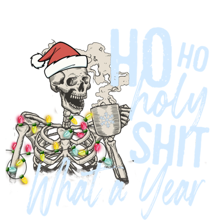 Ho Ho Holy Shit What A Year Gift Funny Christmas Skeleton Gift Women's Racerback Tank