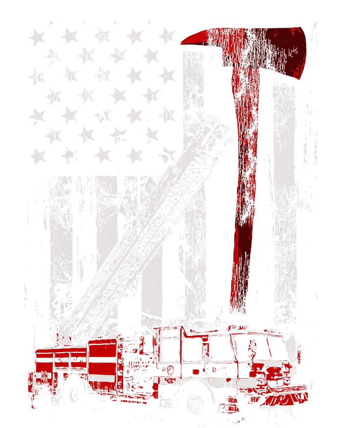 Fire Engine Truck Axe Thin Red Line Firetruck T-Shirt