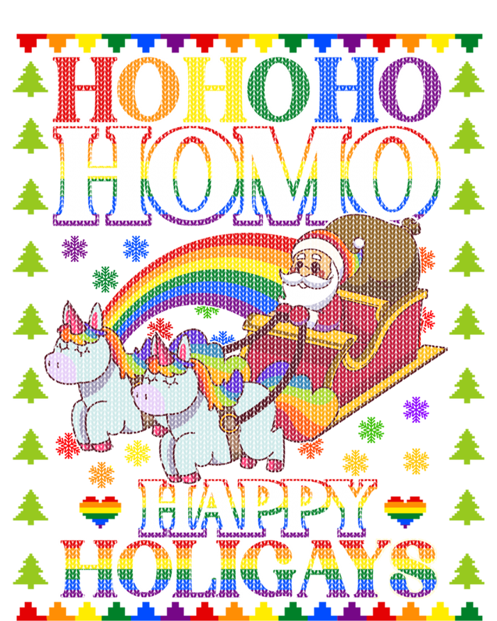 Ho Ho Homo Holihomosexual Lgbt Funny Ugly Christmas Gift T-Shirt