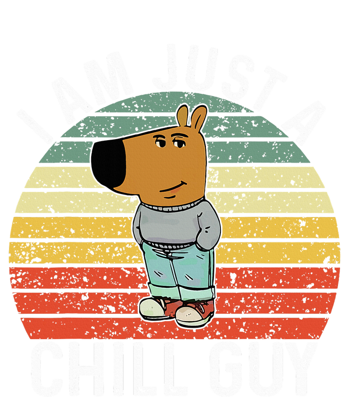 Chill Guy Meme Dog Cool Internet Statement Women's Racerback Cropped Tank