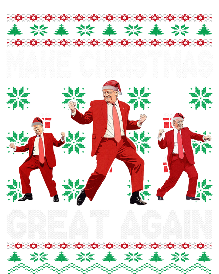 Make Christmas Great Again Santa Trump Dance Ugly Sweater Women's Long Sleeve Flannel Pajama Set 