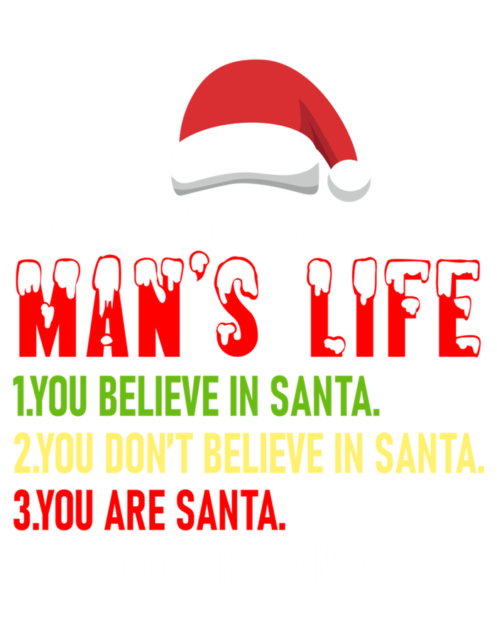 4 Stages Of Life Funny Santa Christmas Daddy Christmas Gift Premium T-Shirt