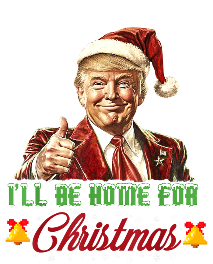 ILl Be Home For Christmas Santa Funny Trump Xmas Funny Gift Women's Flannel Pajama Set