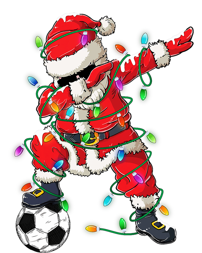 Dabbing Santa Xmas Lights Soccer Christmas Kids Hoodie