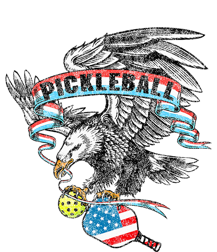 Pickleball Player Usa American Flag Eagle Vintage Graphic T-Shirt