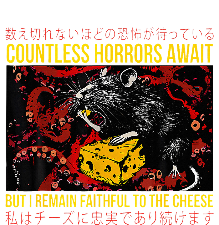 Japanese Horror Rat Retro Countless Horrors Await Womens Cotton Relaxed Long Sleeve T-Shirt