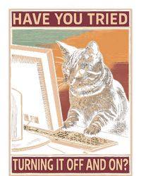 Have You Tried Turning It Off And On Tech Support Humor Cat Softstyle Adult Sport Polo