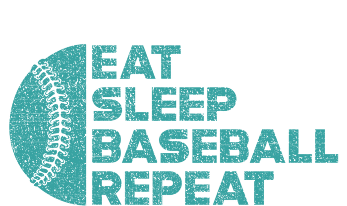 Eat Sleep Baseball Repeat Funny Bat And Ball Softball Lovers Gift Full-Length Apron With Pockets