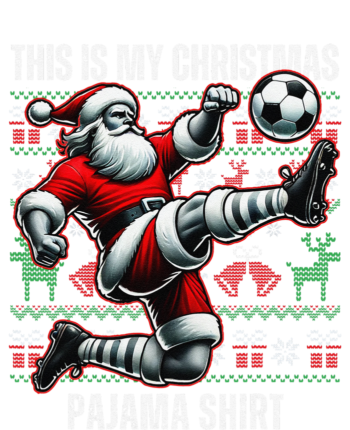 Christmas Soccer Player Sport Lover Santa Hat Xmas Pajamas T-Shirt