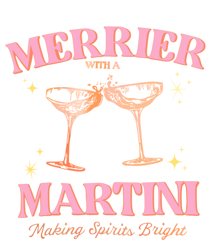 Funny Merrier With A Martini Bachelorette Merry Christmas Cool Gift T-Shirt