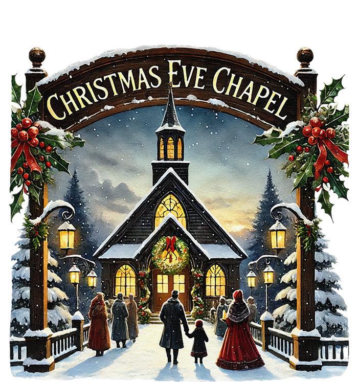 Christmas Eve Chapel Holiday Scene T-Shirt