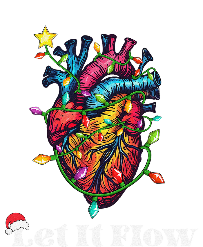 Funny Let It Flow Anatomy Heart Cardiac Nurse Santa Hat Xmas T-Shirt