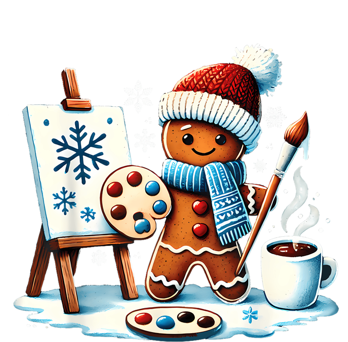 Artist Gingerbread Painter Art Teacher Student Christmas T-Shirt