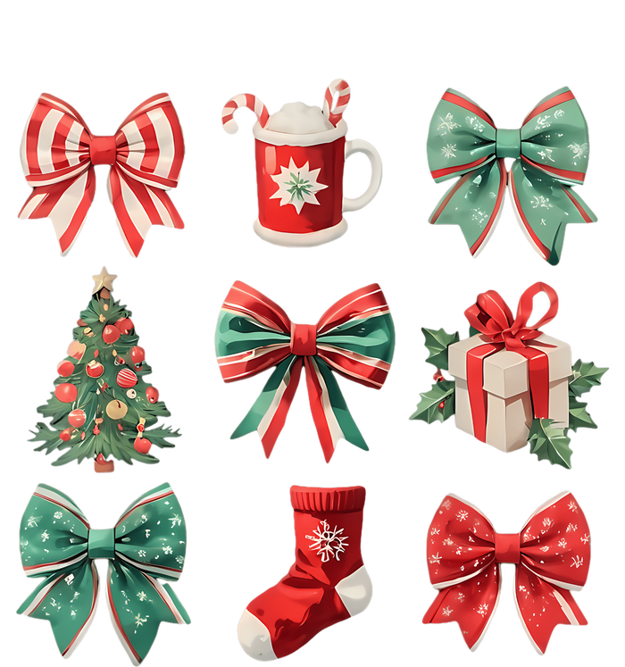 Christmas Coquette Bows Retro Xmas Season Women T-Shirt