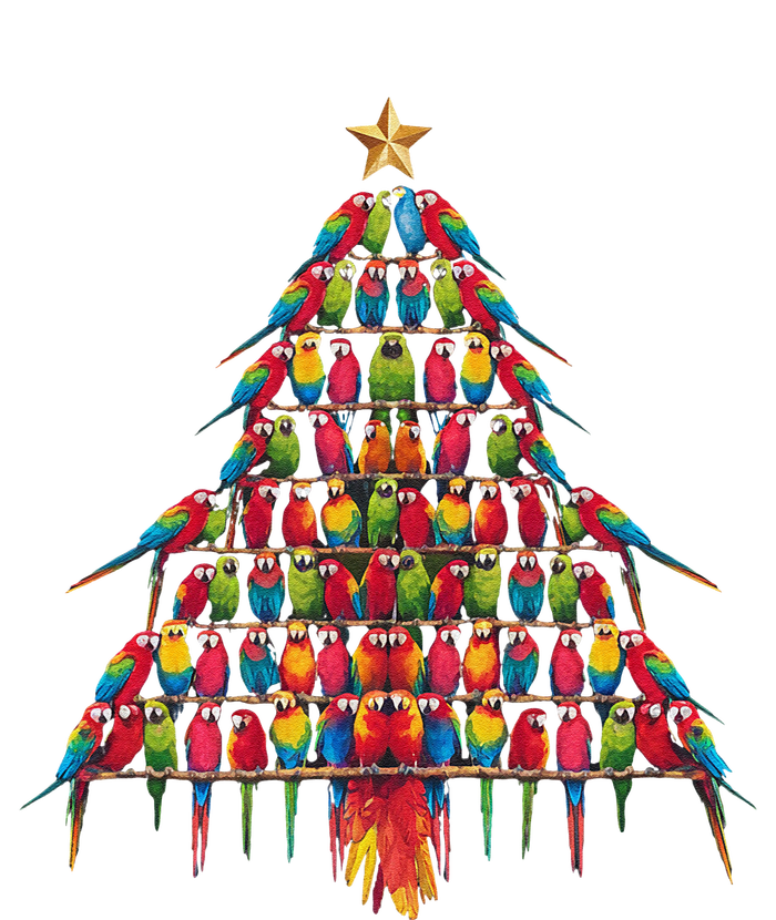 Parrot Christmas Tree Macaw Cockatiel Conure Xmas Lover T-Shirt