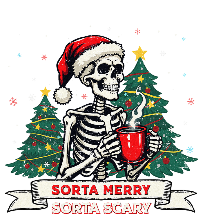 Sorta Merry Funny Skeleton Christmas Xmas Tree Coffee Lovers T-Shirt