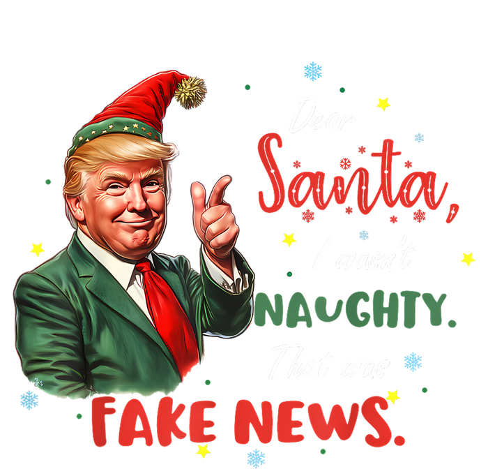 Christmas Trump Dear Santa Fake News Funny Xmas Trump 47 Sweatshirt