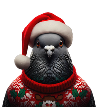 Pigeon With Santa Hat Christmas Xmas Bird Lover Owner Funny T-Shirt