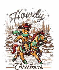 Howdy Christmas Gingerbread Man Cowboy Ride Horse Western T-Shirt