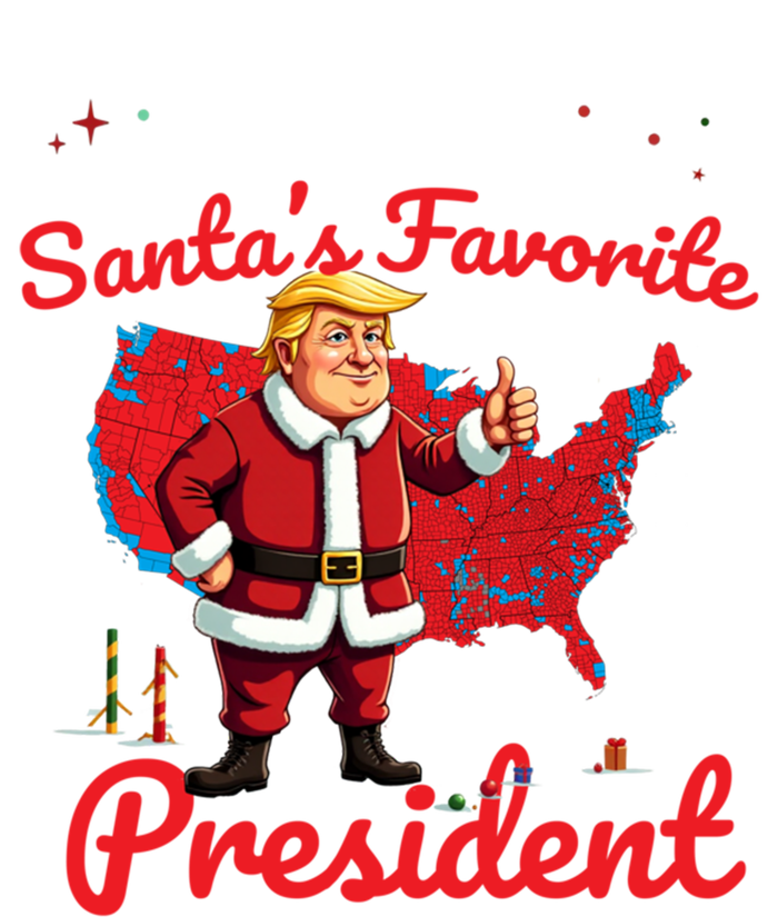 SantaS Favorite President Trump As Santa Results Map Funny Gift T-Shirt