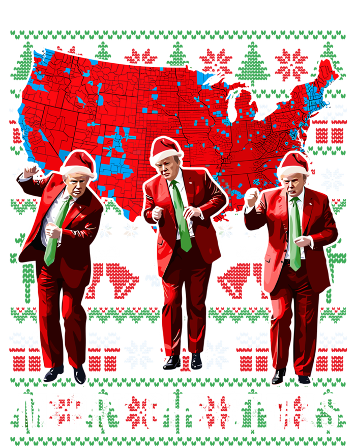 Trump Election Map Merry Christmas Holiday Santa Hat Xmas Gift Valucap Bio-Washed Visor