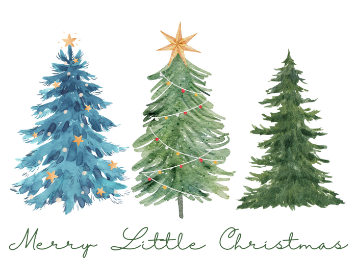 Merry Little Christmas Tree Holiday Poster