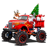 Christmas Santa Claus Reindeer Monster Truck Premium T-Shirt